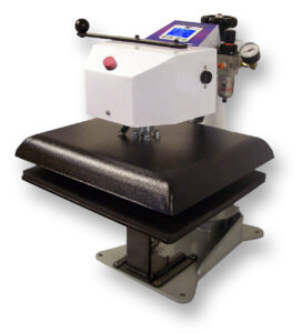 A swing-away Heat Press for apparel decoration