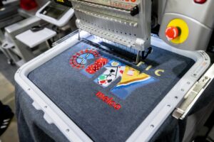 commercial embroidery machine and hoop