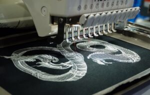 Custom machine embroidery design and hoop