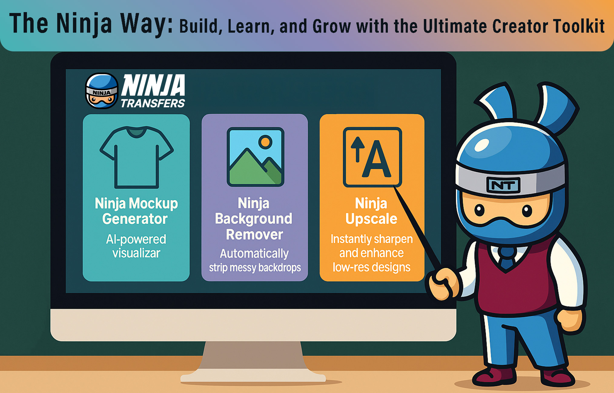 Ninja Transfers University mockup creator design