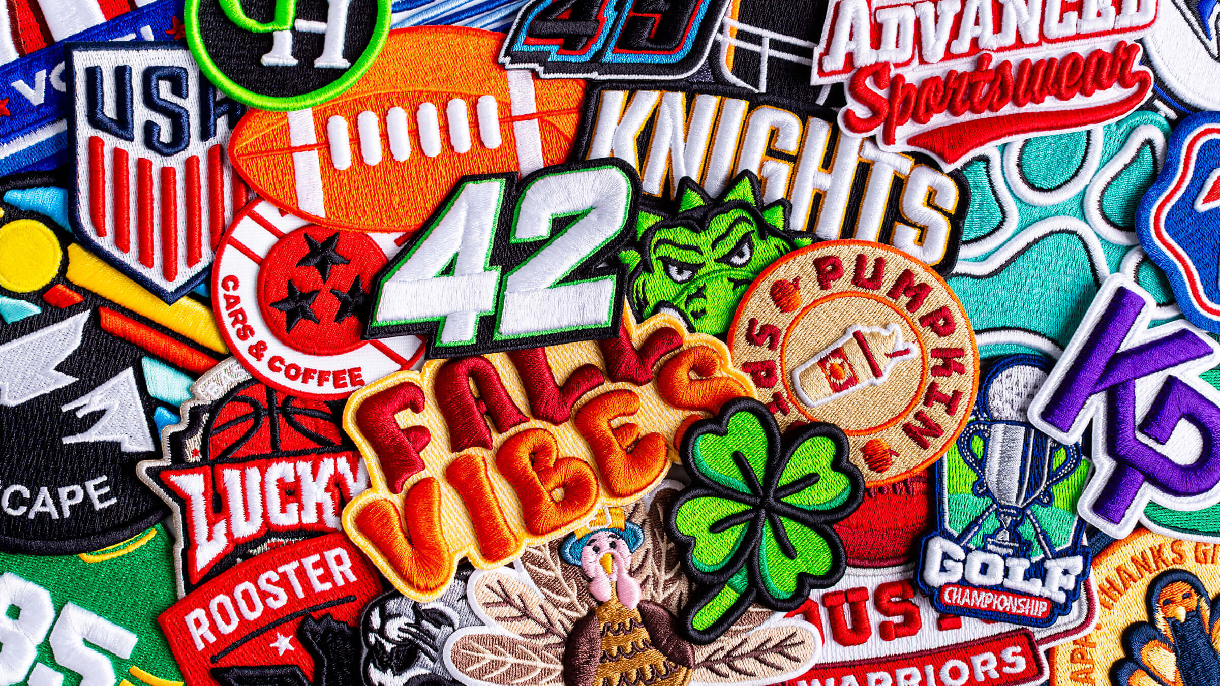 World Emblem custom heat applied patches