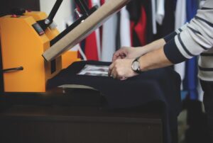 Heat press for custom decorated apparel