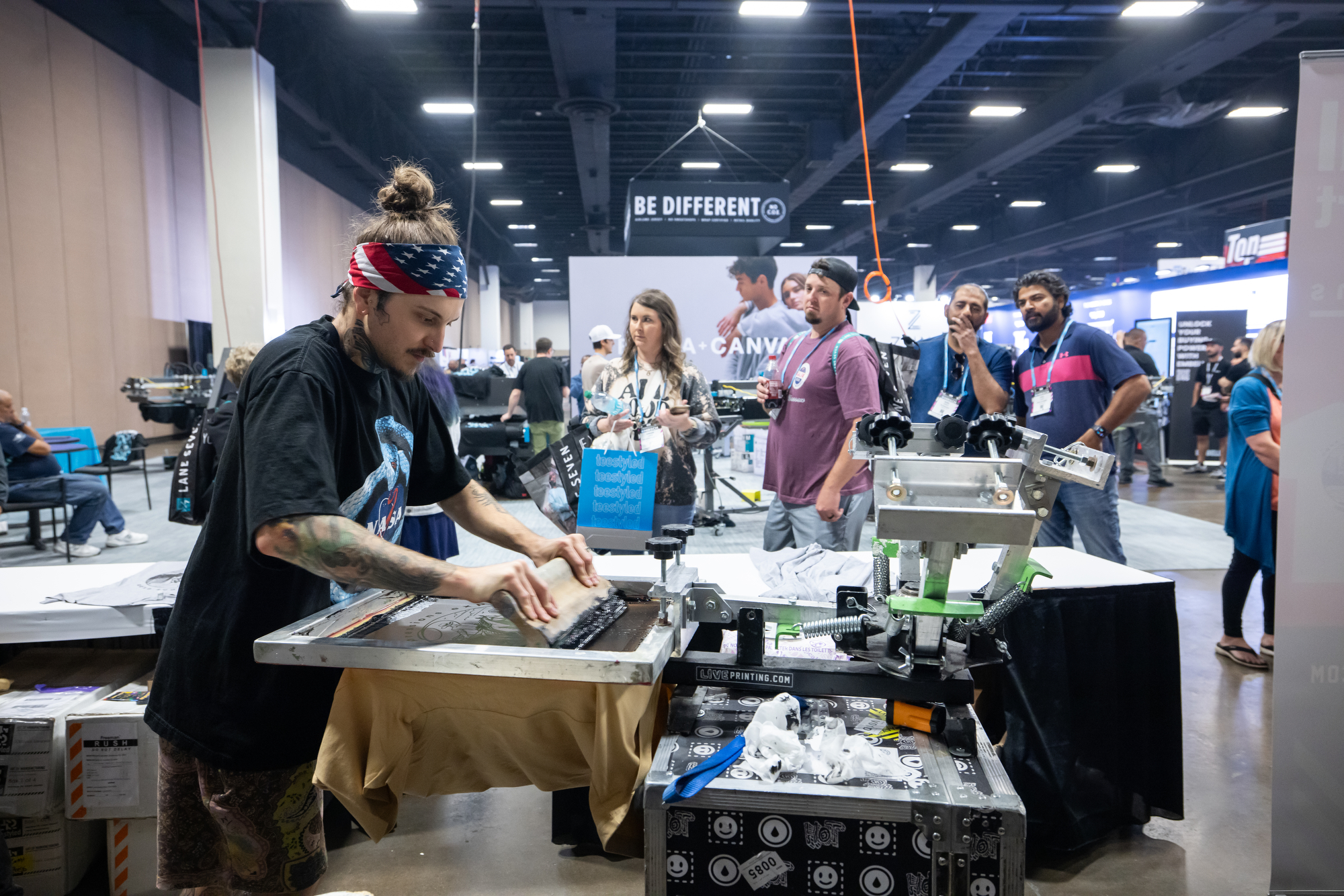 Impression Expo Texas T-shirt screen printing activation