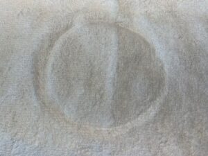 Example of machine embroidery hoop burn