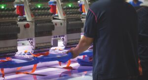 Machine embroidery commercial decorated apparel shop