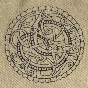 Machine embroidery design composed of running stitches