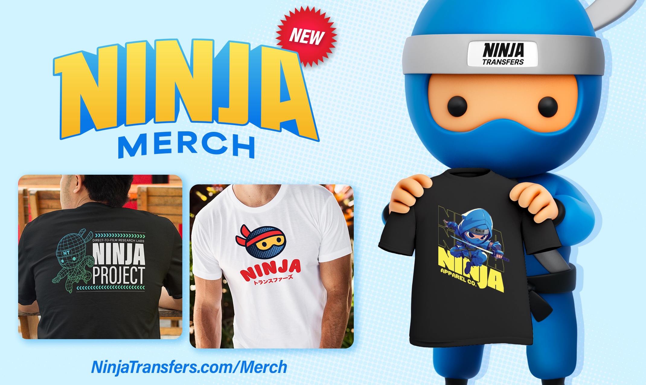 Ninja Transfers Ninja Merch DTF branded apparel line