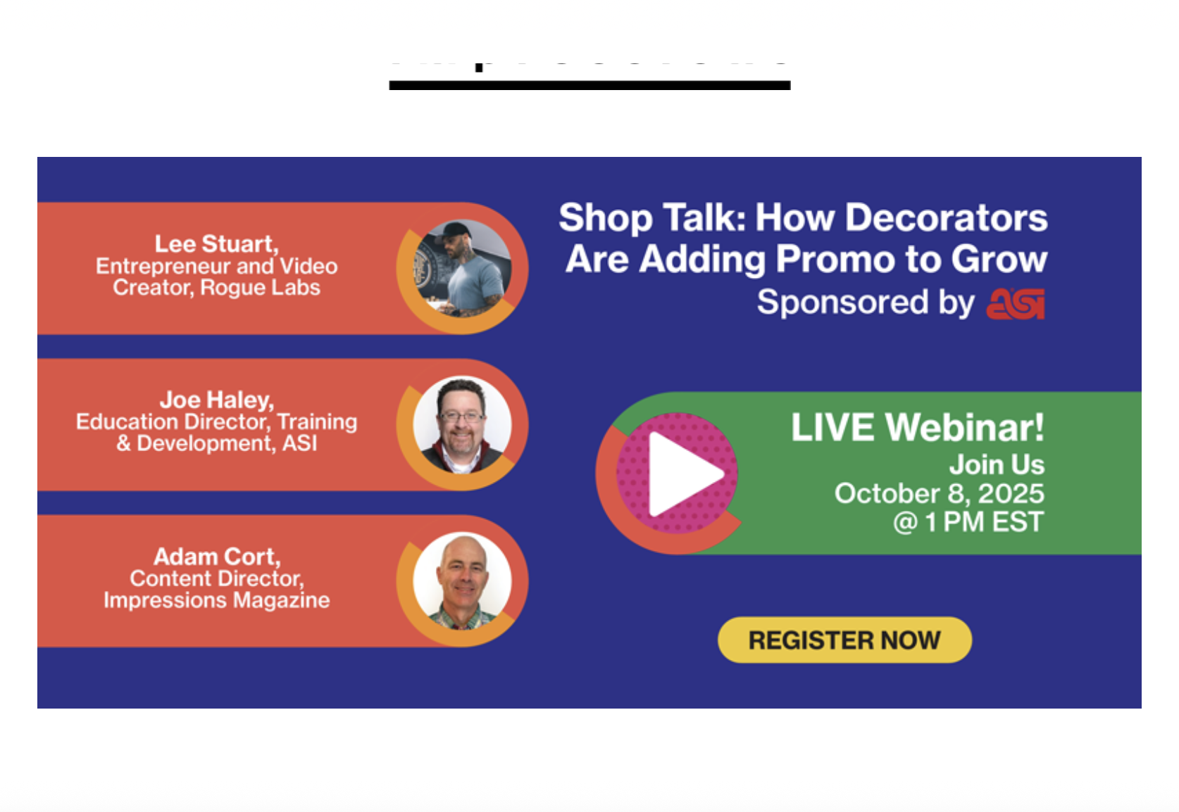 ASI, Impressions Magazine webinar promotional merch decorated apparel businesses