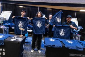 Impressions Expo Long Beach, California, live T-shirt screen printing activiation