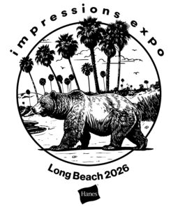 2026 Impressios Expo Long Beach custom T-shirt screen printing design