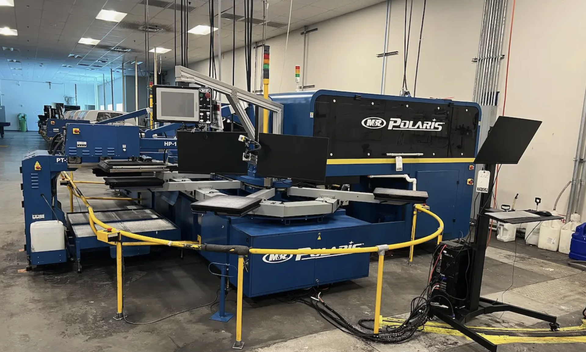 M&R multi-station polaris automatic screen printing system on auction