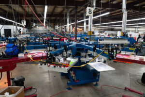 Custom decorated apparel screen printing shop using STAHLS' Fulfill Engine e-commerce software