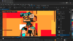 CorelDRAW Web interface showing AI Generate tool in CorelDRAW Graphics Suite 2026 with vector illustration open in browser.