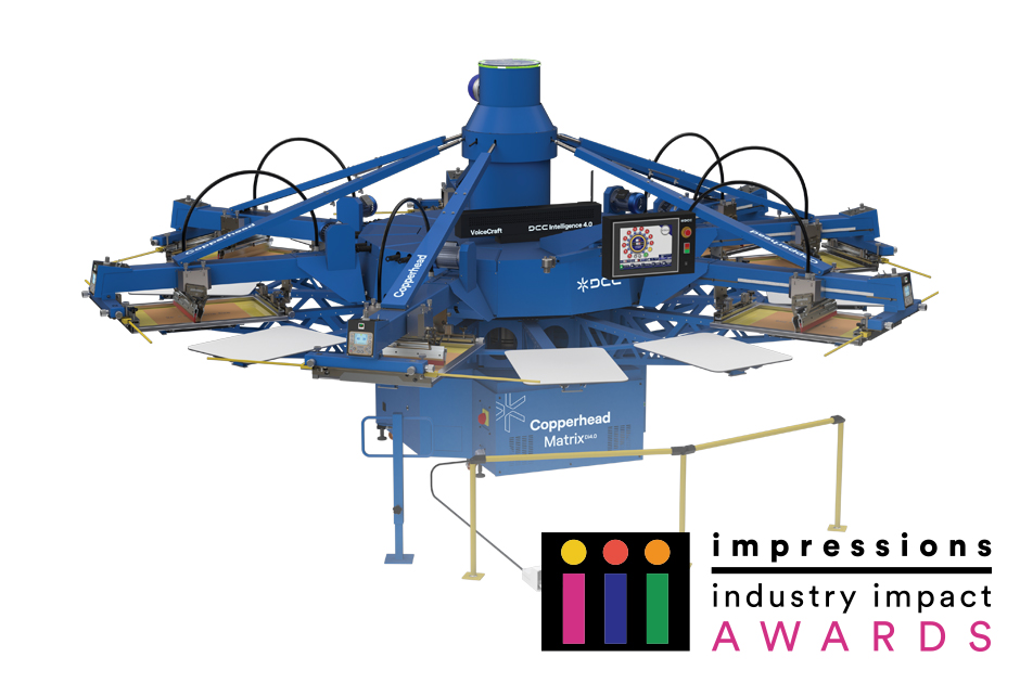 2026 Impressions Industry Impact (III) Awards Best New Screen-printing Press: DCC Copperhead Matrix Di 4.0