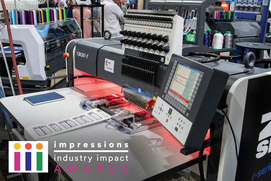 ZSK Racer R1W has been awarded the 2026 Impressions Industry Impact (III) Award for Best New Embroidery Machine