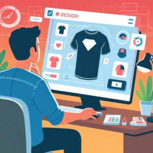 Online shopper custom decorated apparel, T-shirt