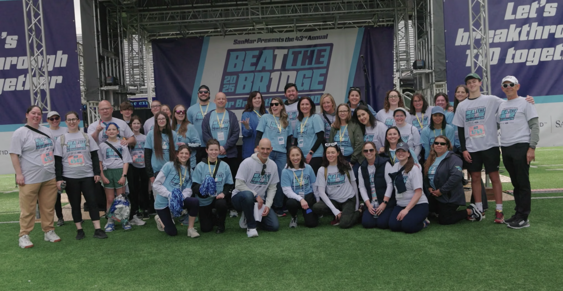 SanMar team members and participants gather at Beat the Bridge charity race in Seattle supporting Breakthrough T1D research