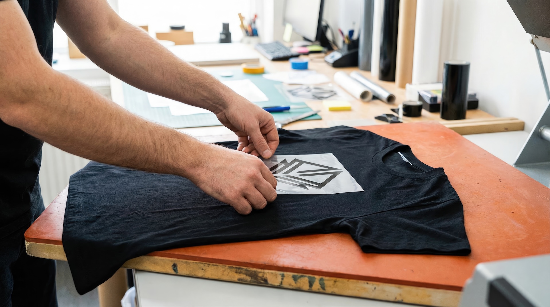 DTF custom apparel decorating heat press