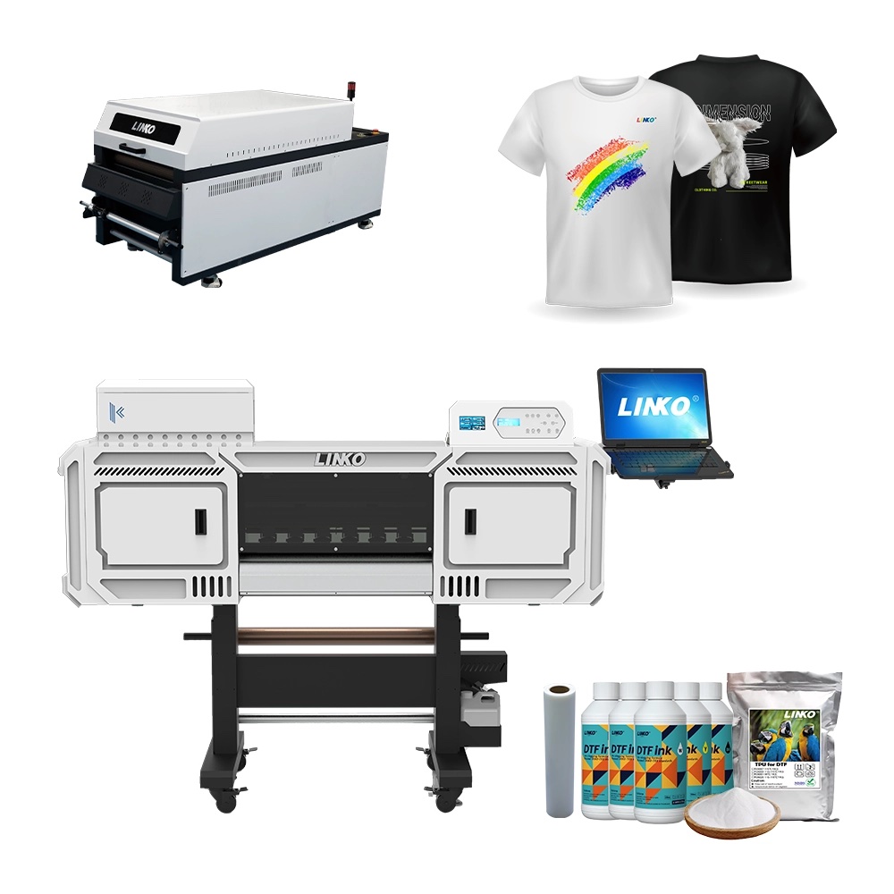 LINKO K-607 industrial direct-to-film printer designed for high-volume garment decoration and DTF transfer production