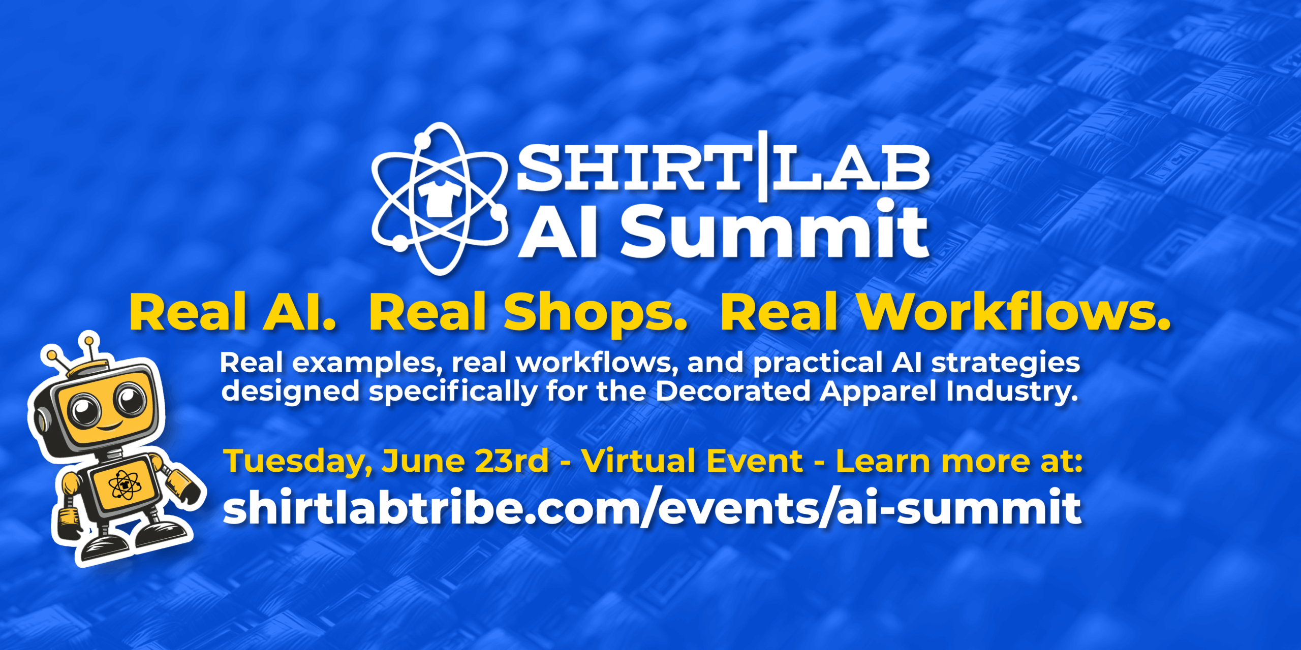 2026 Shirt Lab AI Summit on June 23 for decorated apparel professionals