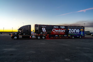 Richard Childress Racing team hauler wrapped with sponsor branding graphics produced using Roland DG wide-format printing technology