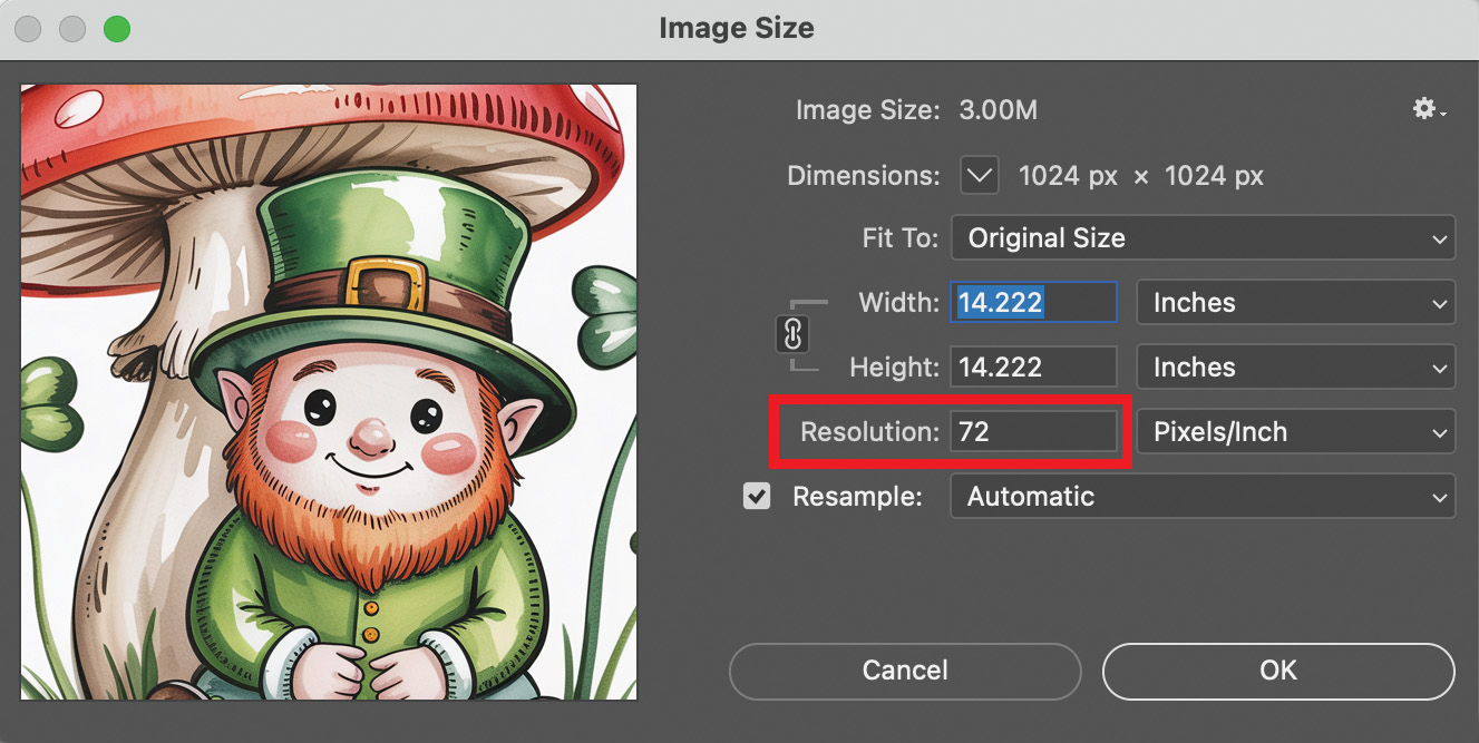 Low resolution image inadequate for custom apparel decorating