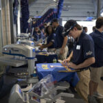Live heat press custom apparel activation