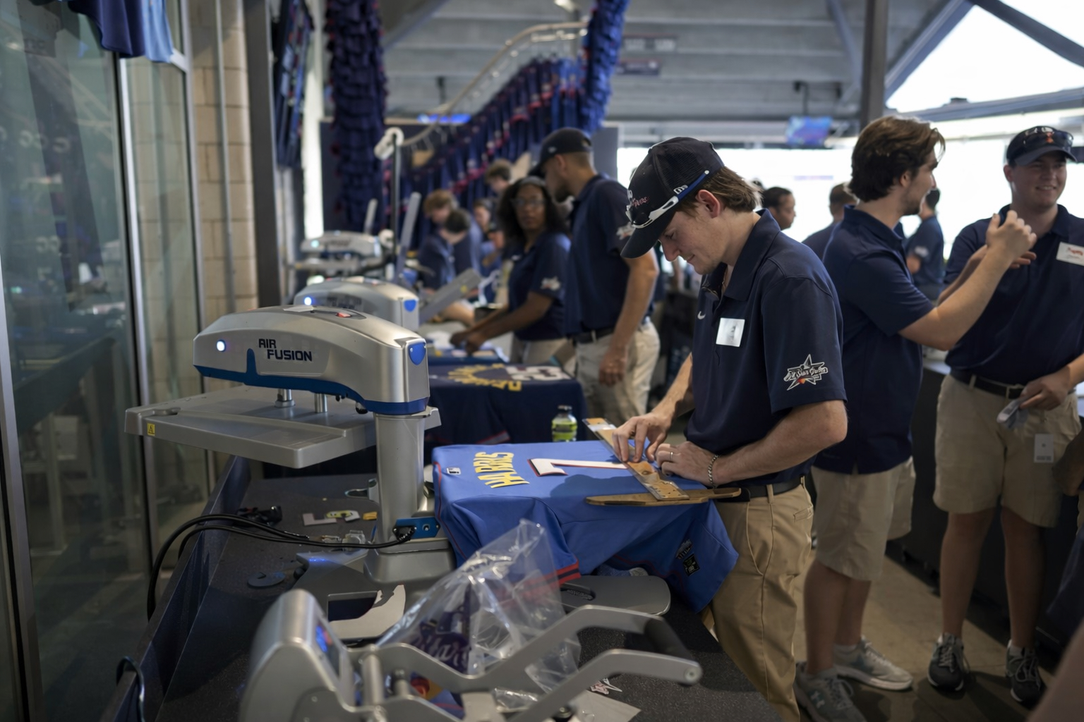 Live heat press custom apparel activation