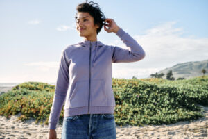 Allmade Women's Organic CVC Fleece Full-Zip Hoodie