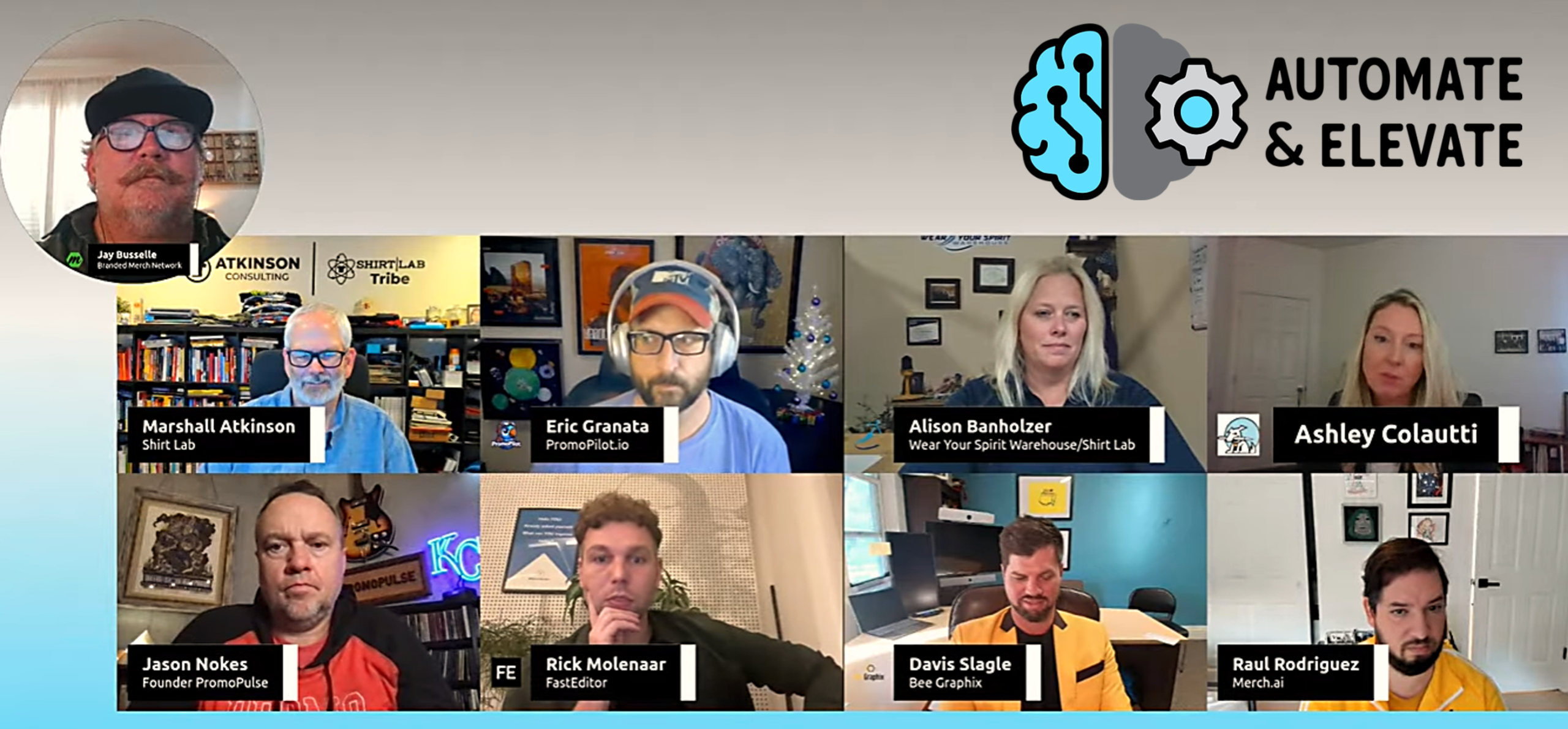 Automate & Elevate panelists discuss AI and automation for the promotional products, print and apparel industries during the 2025 online event